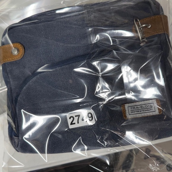 Travelon Crossbody Bag blue Canvas Adjustable Strap Multiple Pockets - Picture 8 of 8